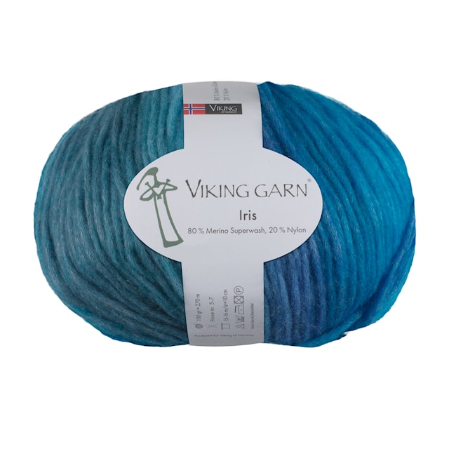 Viking Iris 100 g Multi blå/turkis 421 Viking Garn