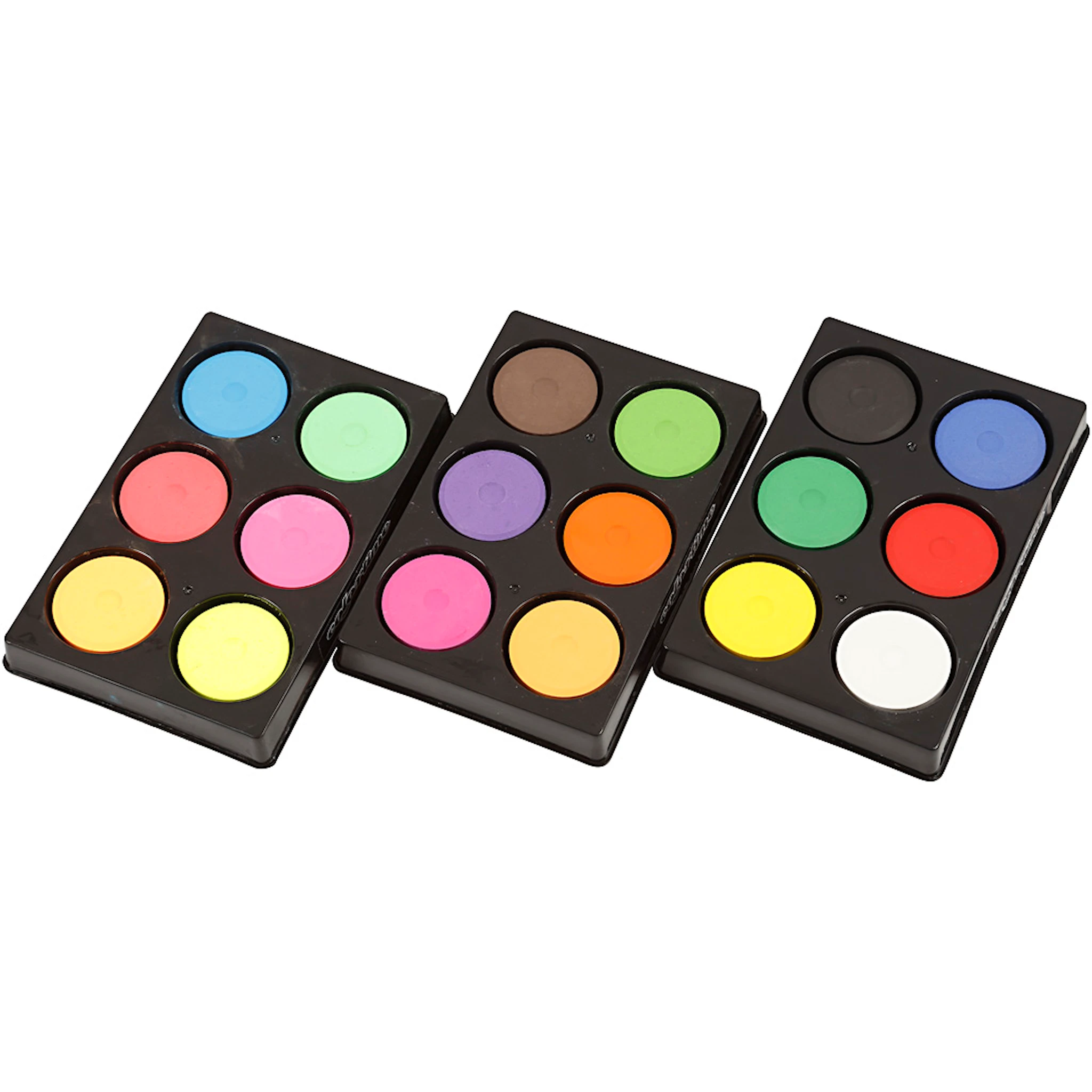 Produktbilde for Vannfarger, H: 16 mm, dia. 44 mm, neonfarger, suppl. farger, 1 pk.