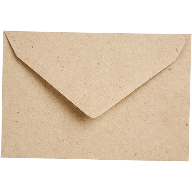 Tuotekuva 3 - Kierrätetty kirjekuori, kirjekuoren koko 7,8x11,5 cm, 120 g, luonnonrusk., 50 kpl/ 1 pkt