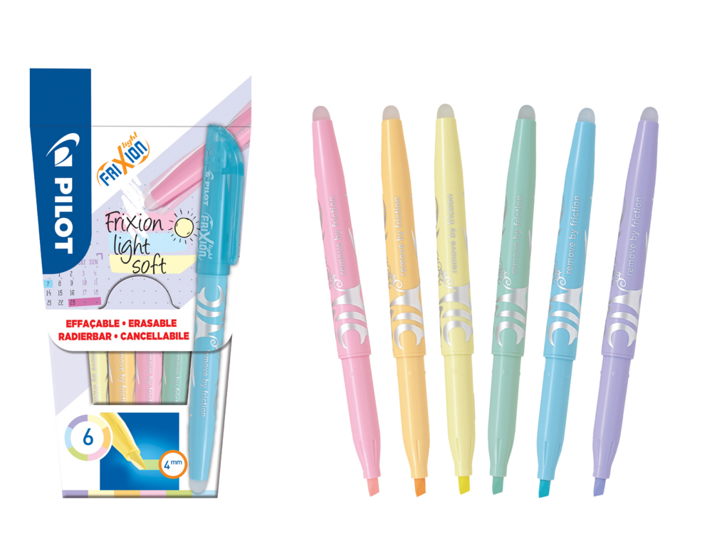 Korostuskynä Frixion Light Soft 6 kpl Pilot