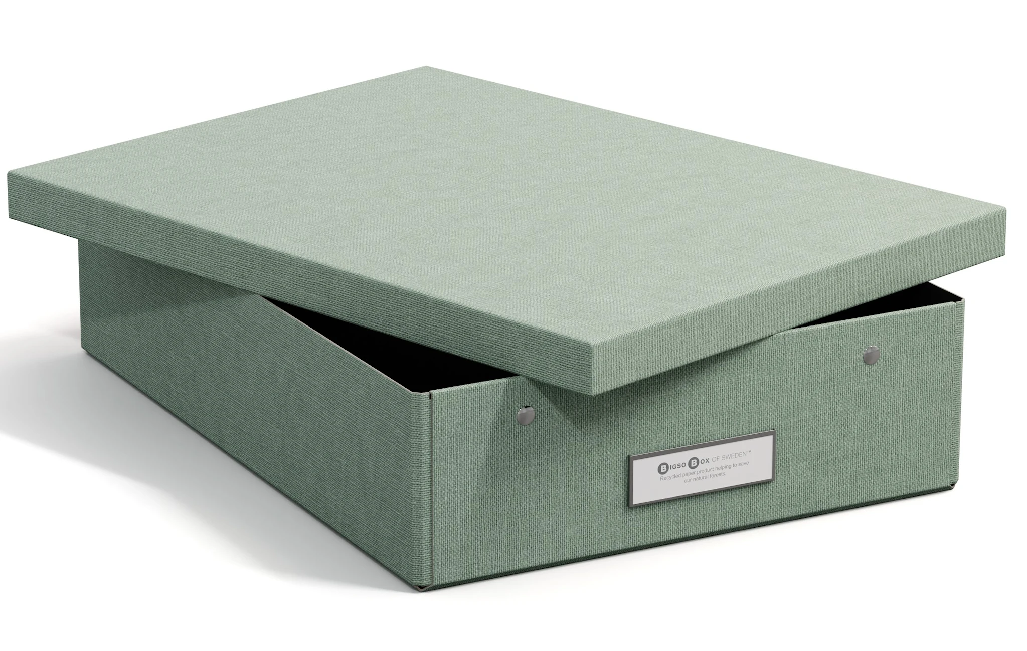 Produktbilde for Oppbevaringsboks Kleo A4 Soft Teal Bigso Box of Sweden