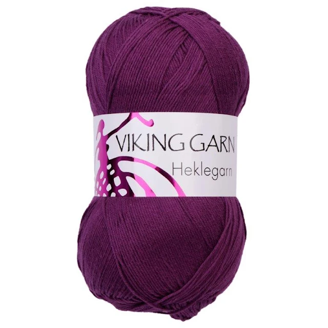 Heklegarn 12/4 100 g liila Viking Garn