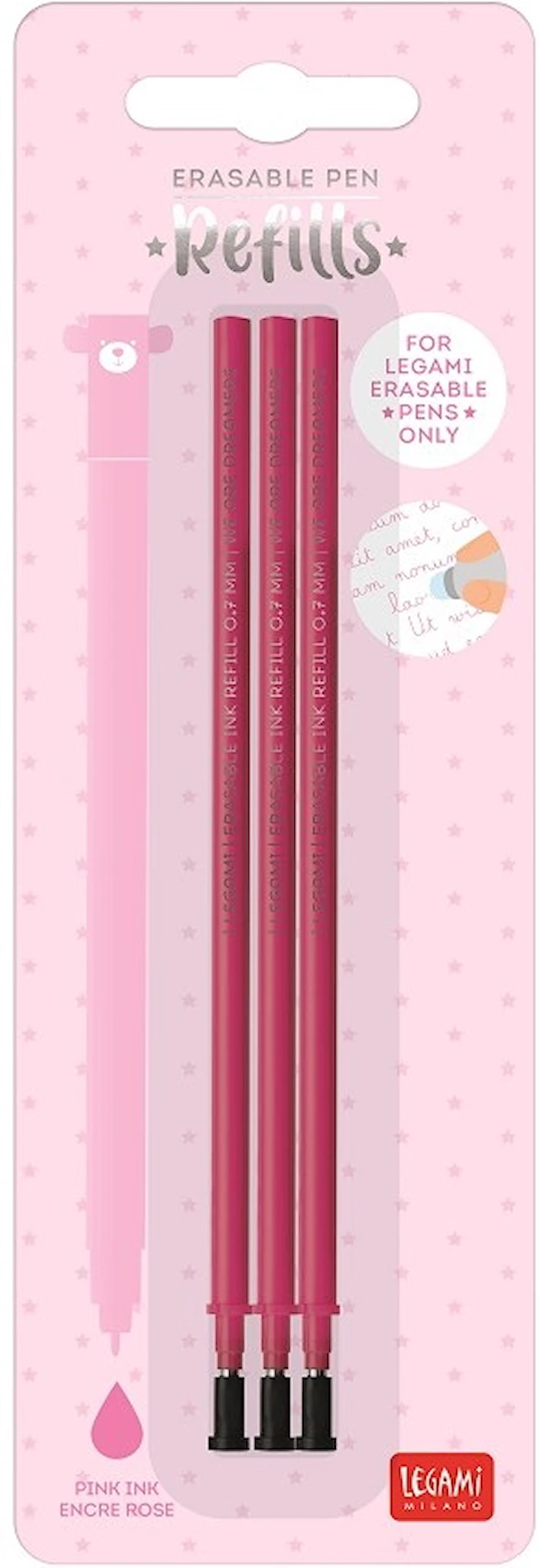 Refill Gelpenna Raderbar Rosa 3-pack Legami