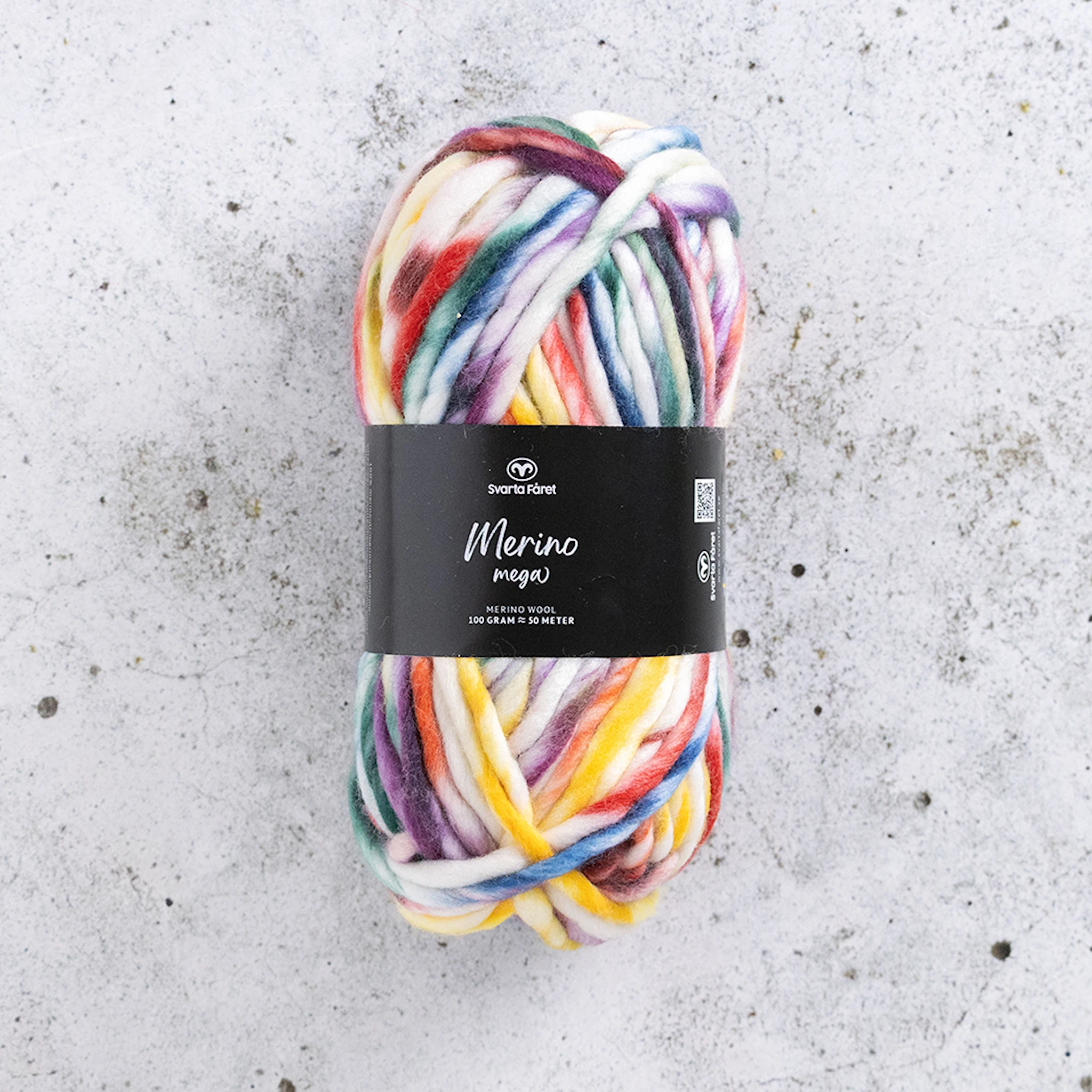 Produktbild för Merino Mega Merino garn 100 gr Svarta Fåret