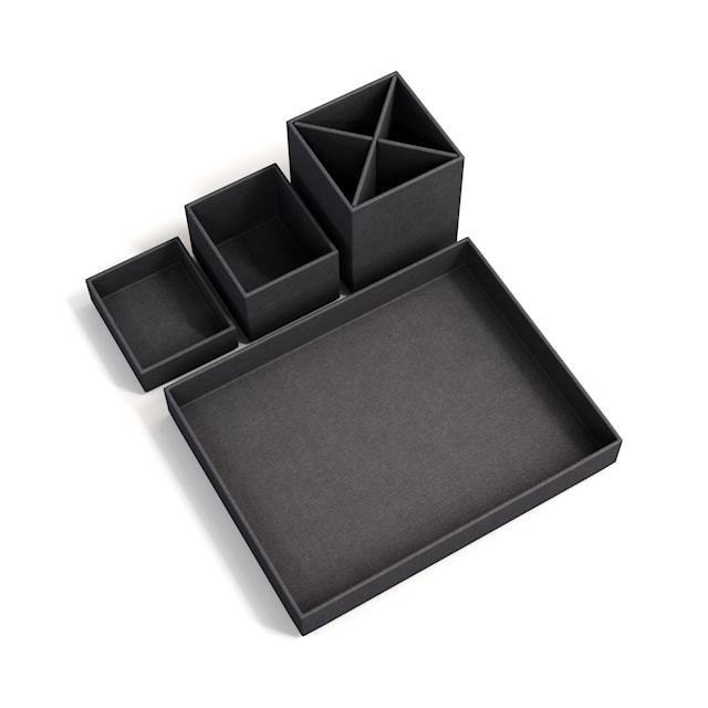 Produktbilde 4 for Skrivebordsoppbevaring 4 deler Black Bigso Box of Sweden