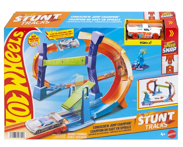 Hot Wheels Stunt Tracks Corkscrew Jump Champion