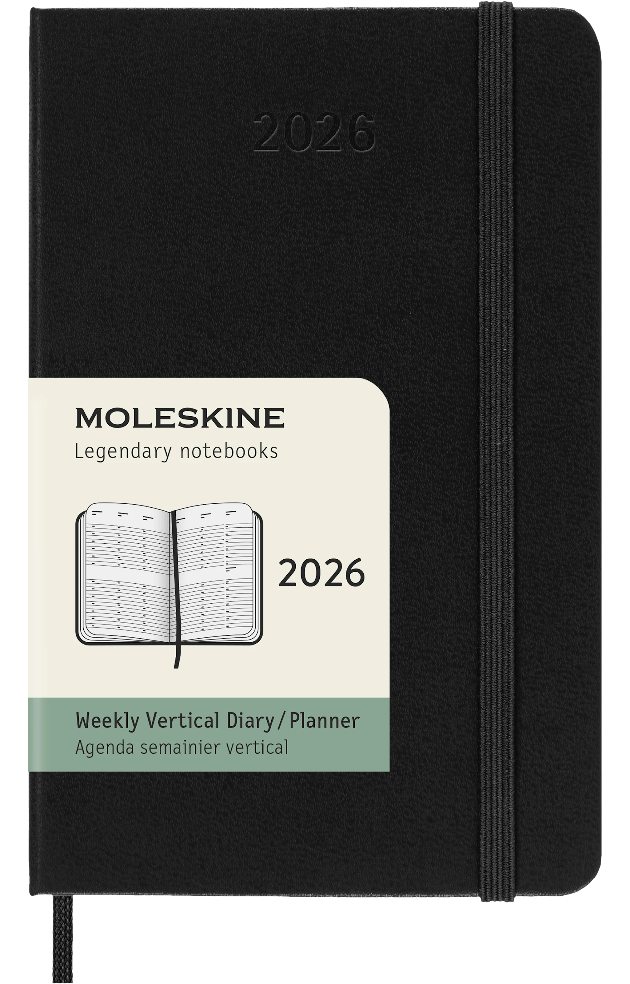 Tuotekuva ille Kalenteri 2026 Classic Hard 12M Weekly Vertical Pocket Musta Moleskine