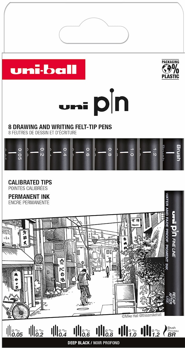 Fineliners Pin 200 Classic - 011 8-pakning Uni-Ball