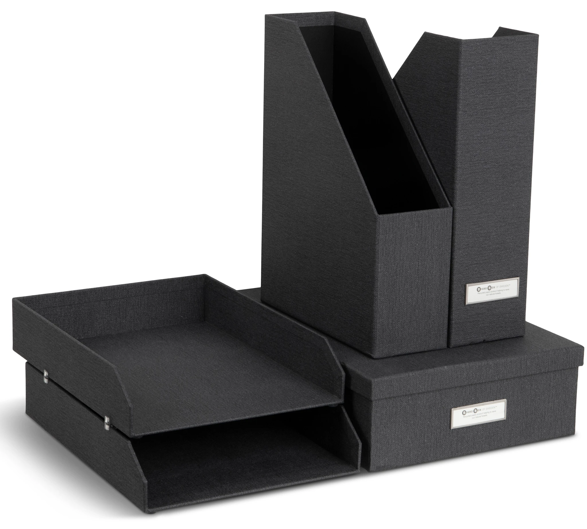 Produktbilde for Stort kontoroppbevaringssett Black 5 deler Bigso Box of Sweden