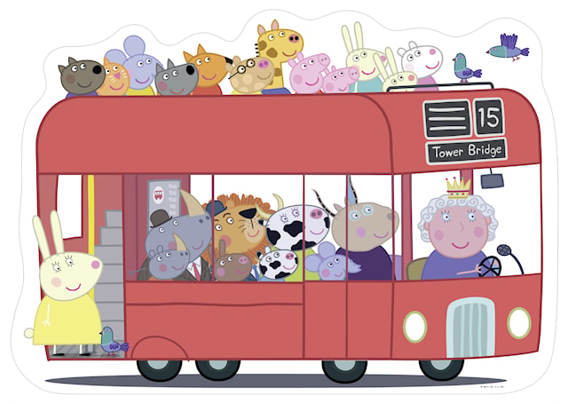 Produktbilde 2 for Peppa Gris buss stort gulv puslespill 24 brikker Ravensburger