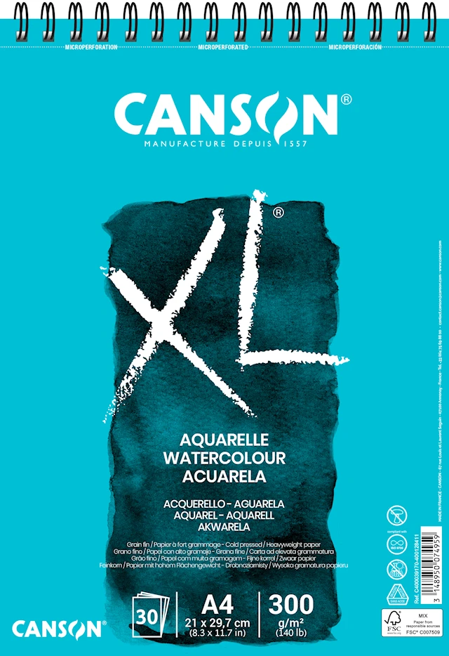 Canson XL Aquarelle 30 arkkia, 300 gr A4