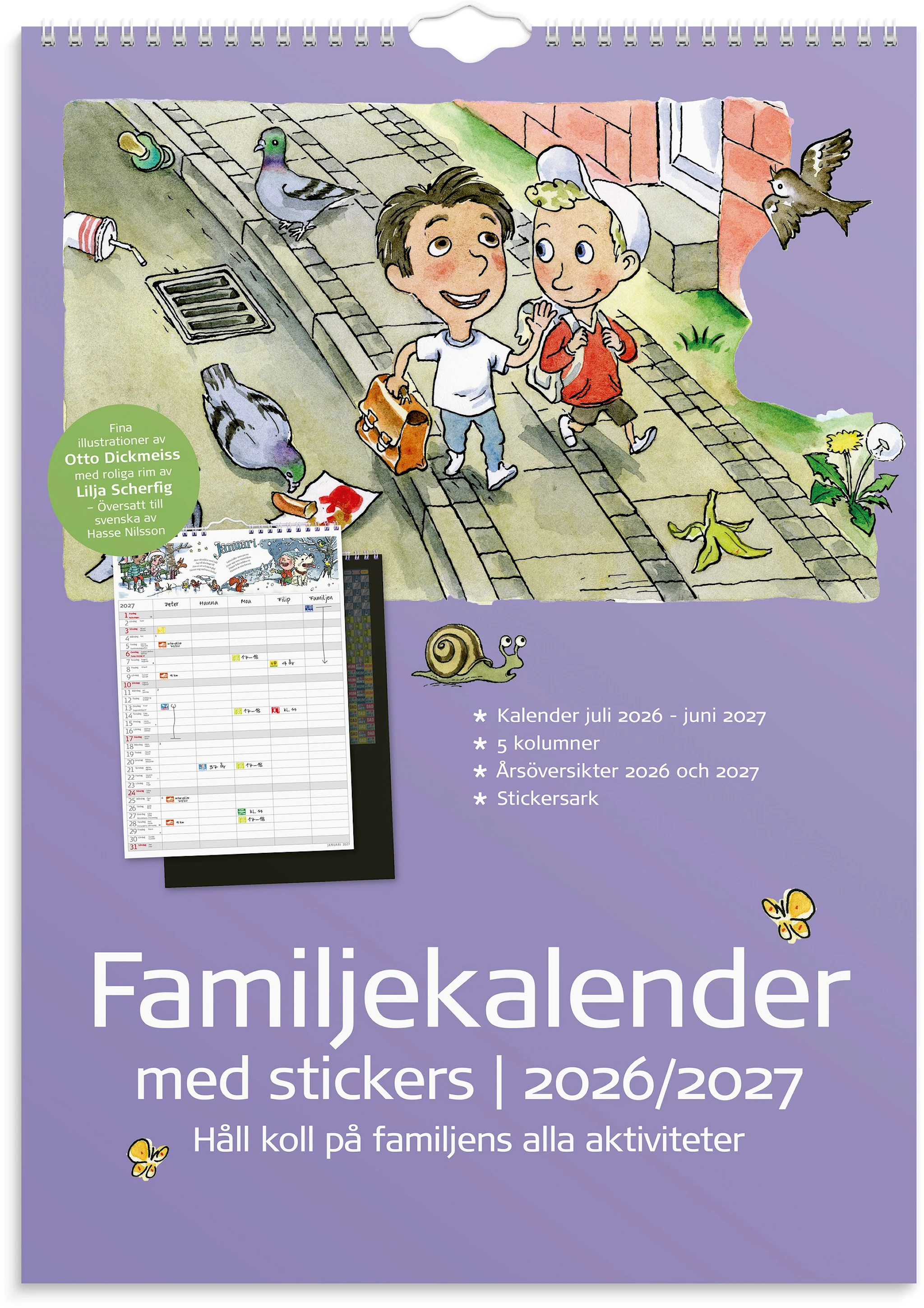Produktbild för Familjekalender 26/27 Stickers Burde