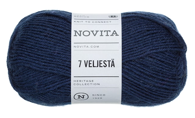 7 Veljestä Lanka Villasekoite 100 g  laivasto 170 Novita