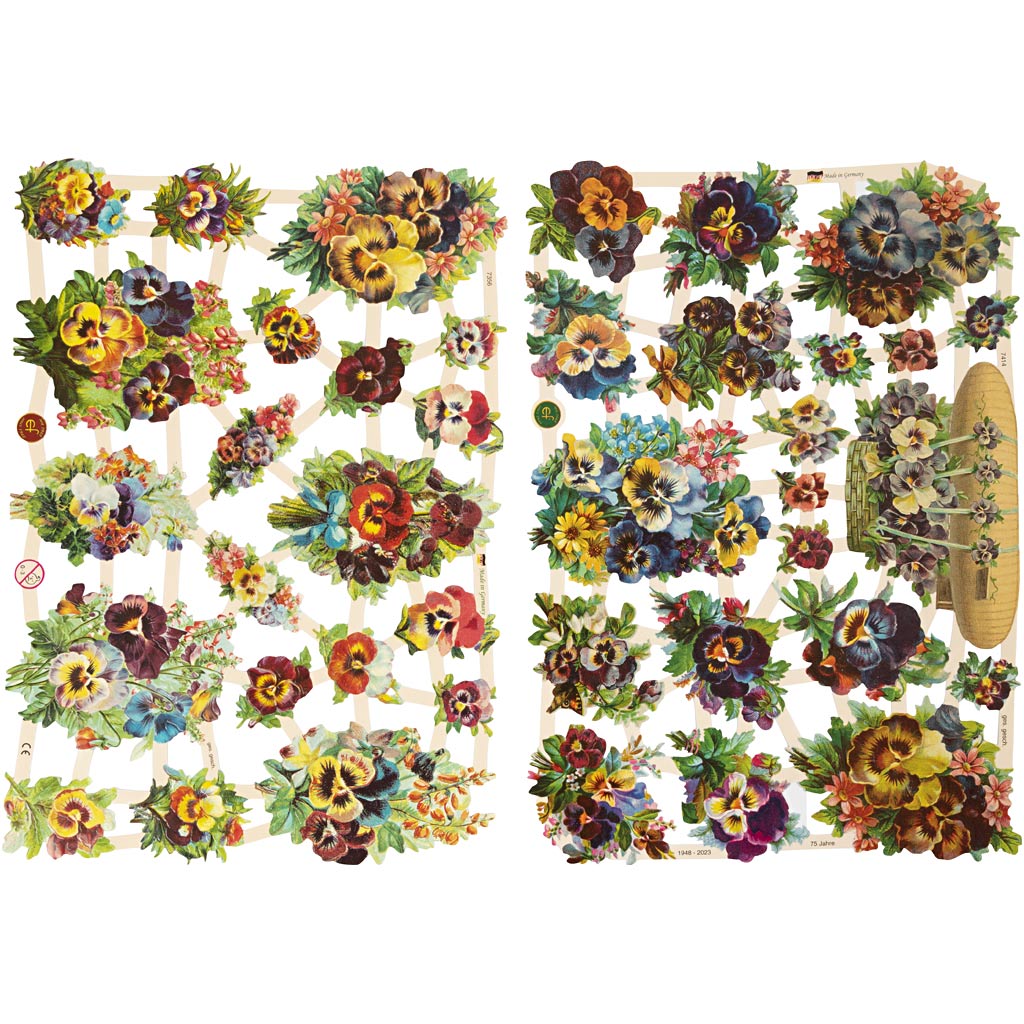 Bokmärken Blommor 16,5 x 23,5 cm 2 ark