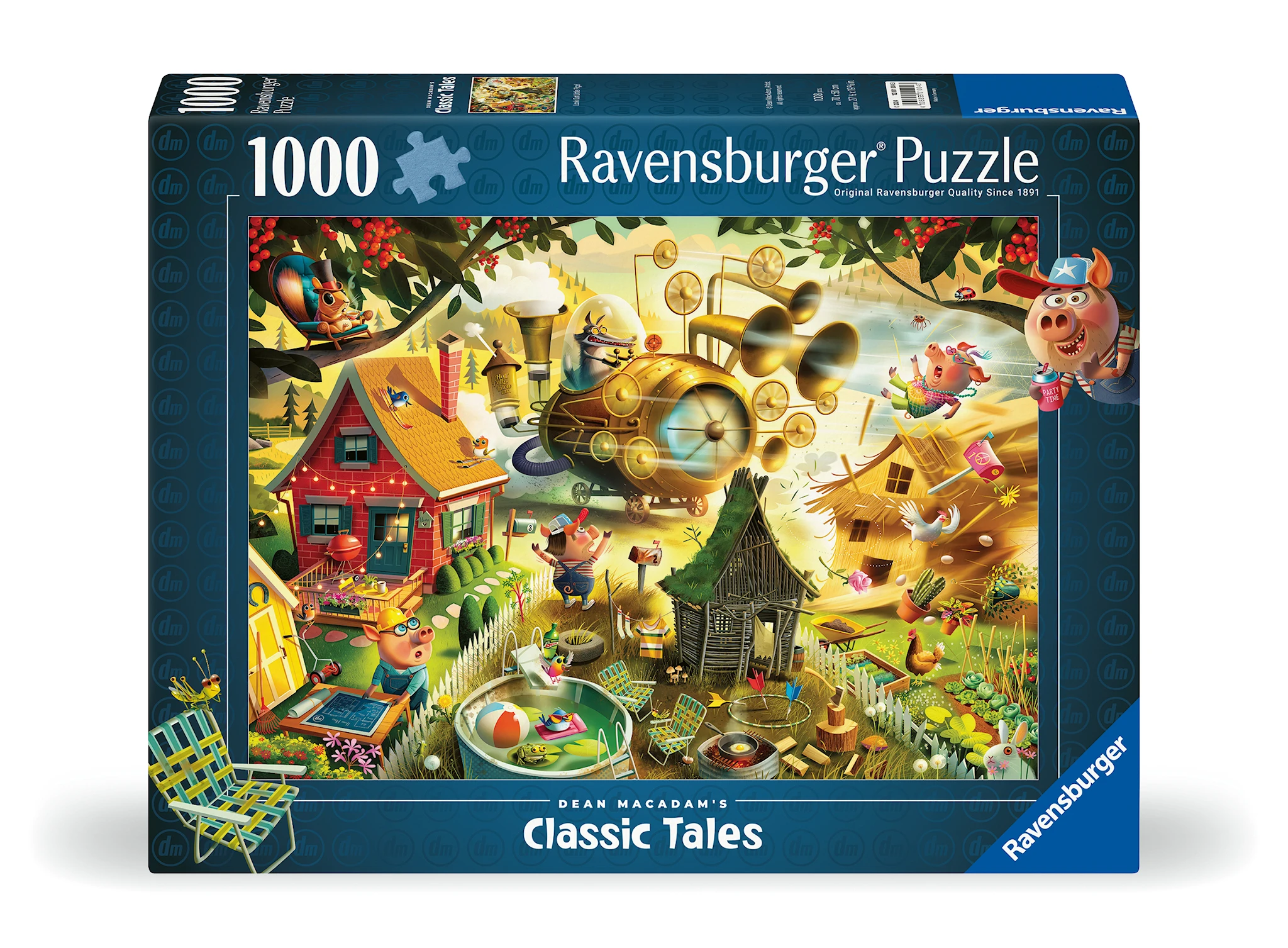 Produktbild för Pussel Look Out Little Pigs 1000 bitar, Ravensburger