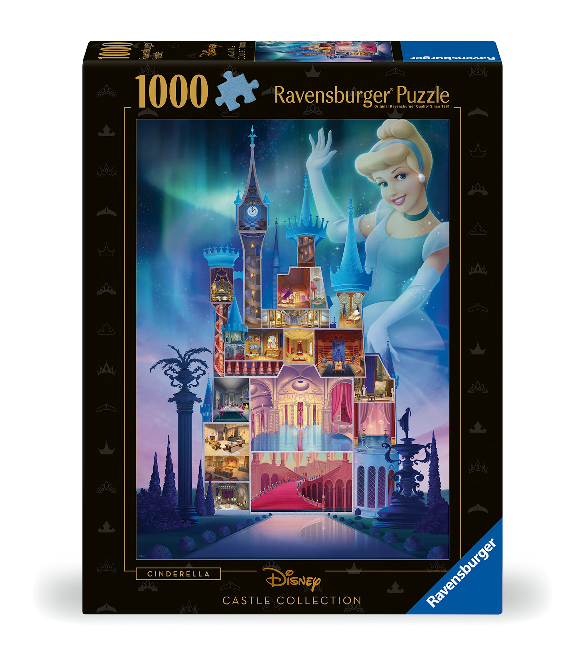 Produktbild för Pussel Disney Castles Cinderella 1000 bitar, Ravensburger