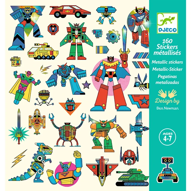 Klistermärken Robotar 160-pack Djeco