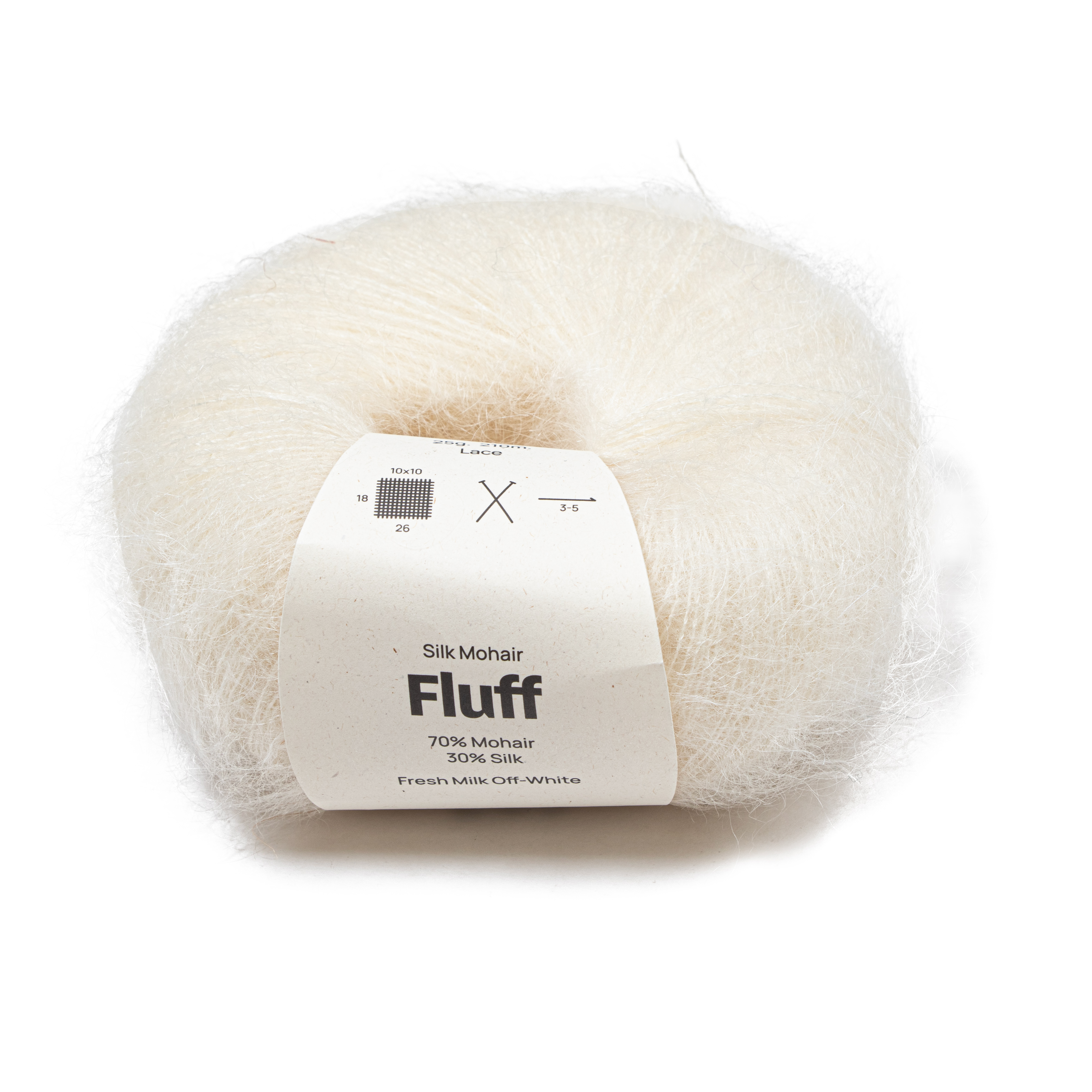 Silk Mohair Fluff 25 gr Fresh Milk white A777 Adlibris