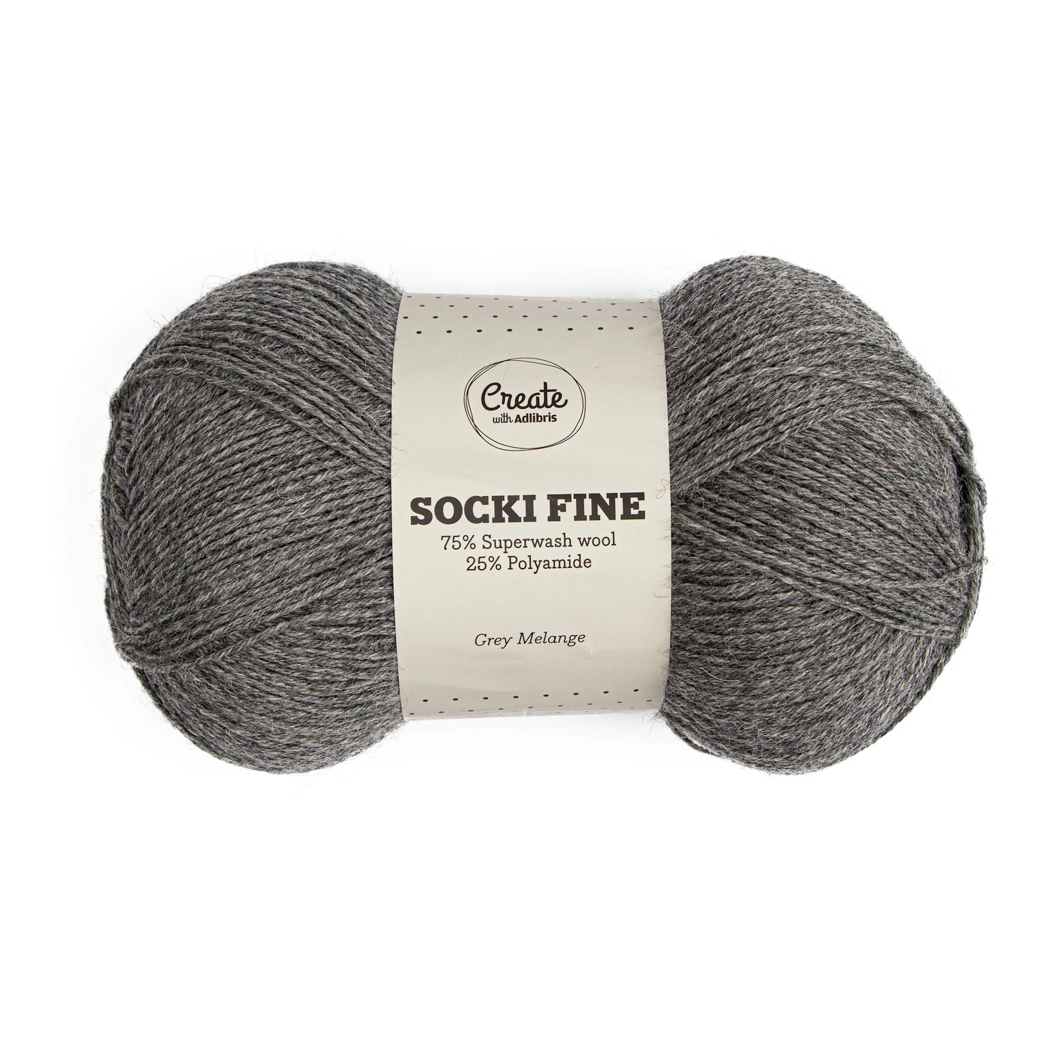 Produktbilde for Socki Fine Ensfarget Garn Ullmiks 100 g Adlibris