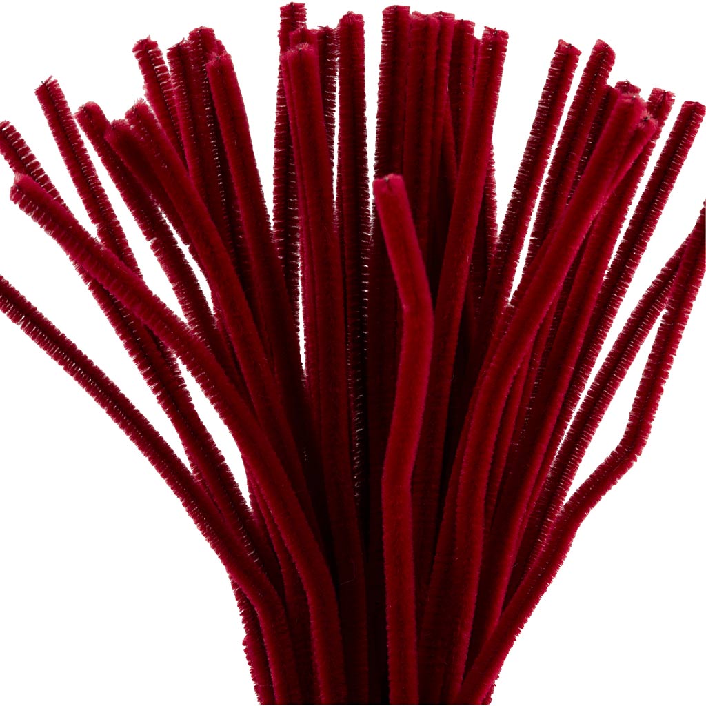 Chenille Piprensare Mörkröd 30 cm x 6 mm 50-pack Creativ Company