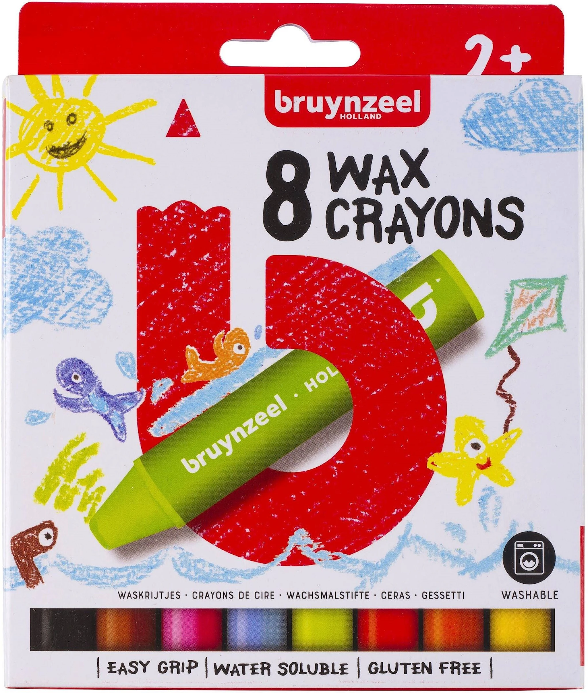 Produktbild för Vaxkritor extra tjocka från 2 år 8-pack Bruynzeel
