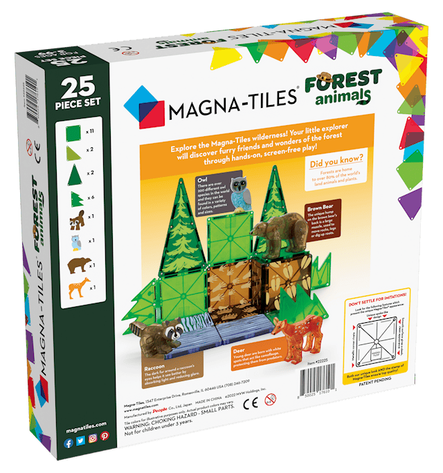Produktbild 2 för Magna-Tiles Forest Animals, 25 bitar
