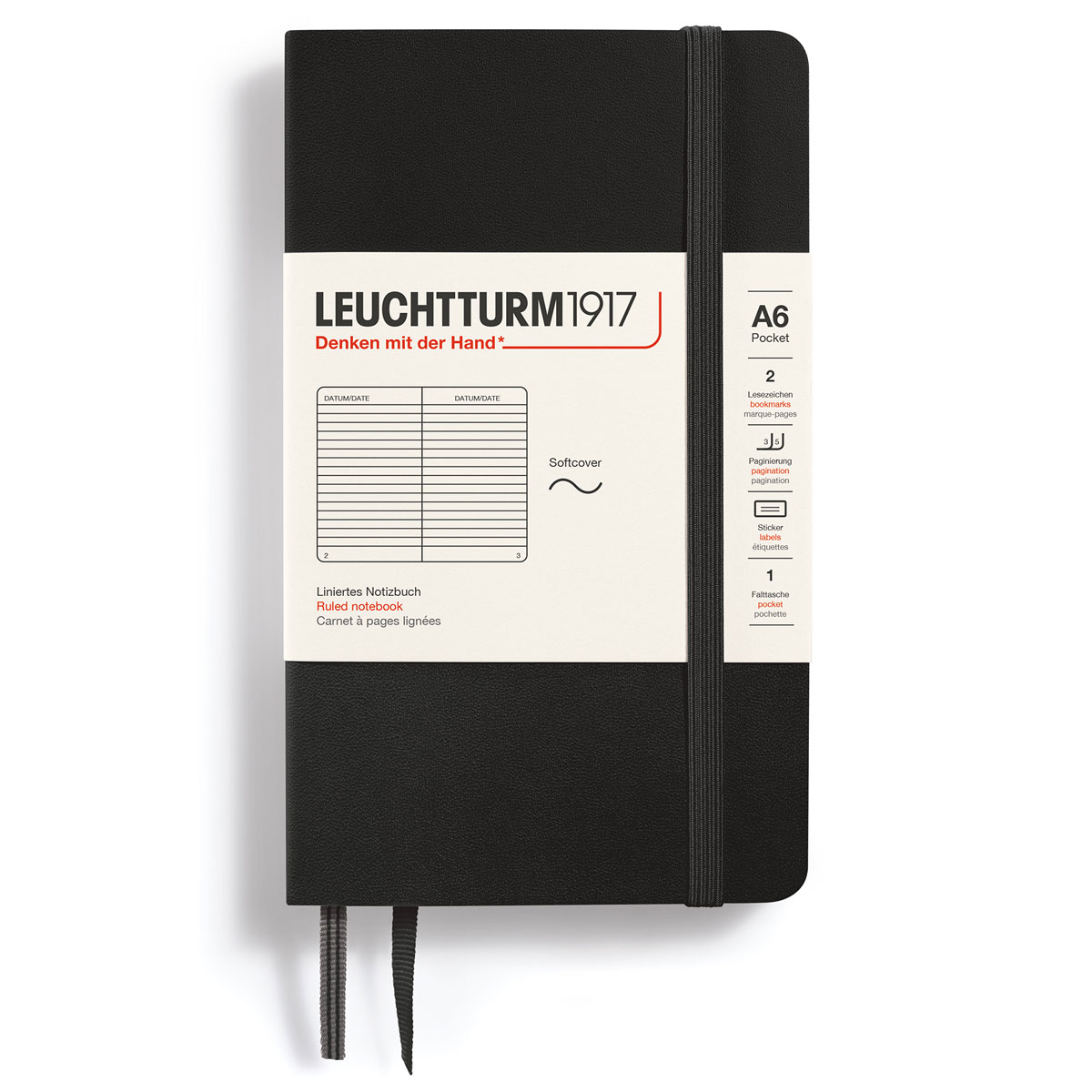 Anteckningsbok A6 Soft Linjerad Black Leuchtturm1917
