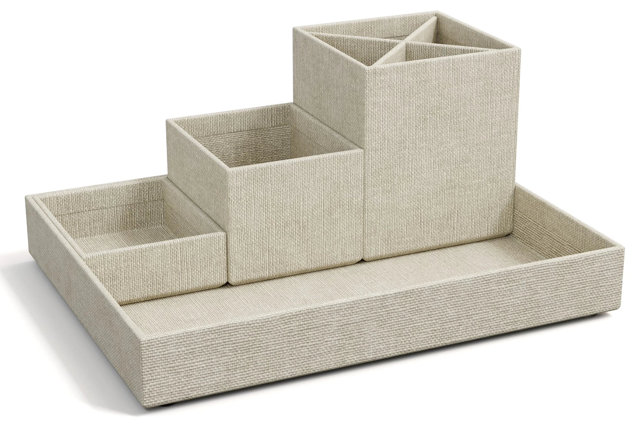 Produktbild för Skrivbordsförvaring 4 delar Linen Bigso Box of Sweden