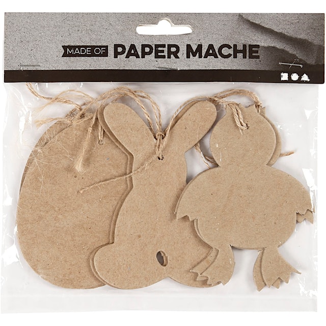 Produktbilde 2 for Påskeoppheng, hare, kylling,egg, H: 10 cm, 6 stk./ 1 pk.