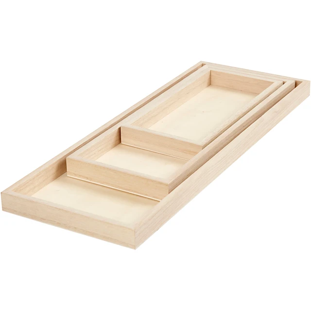 Tarjottimet, Pit. 20+30+40 cm, Lev: 10+12+15 cm, 3 kpl/ 1 pkt