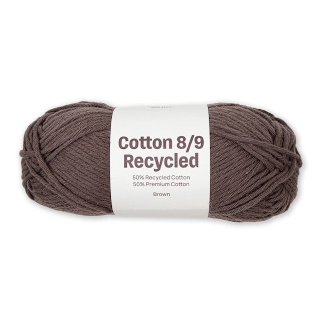 Cotton 8/9 Garn 100g Recycled Brown A127 Adlibris