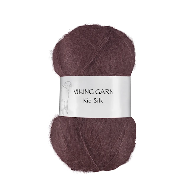 Kid- Silk Lanka Silk Mohair 25 g Tumma burgundi 374 Viking Garn