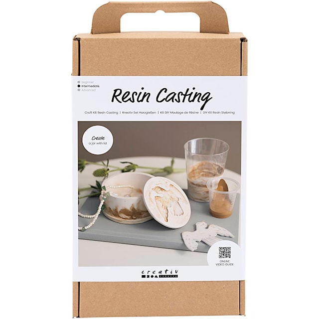 Produktbilde 1 for DIY Kit Resin Støping, Krukke med lokk, beige, off white, 1 pk.