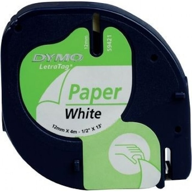 DYMO LetraTag Etikett Paper Label Black on White