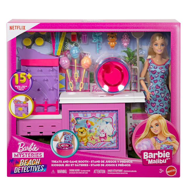 Produktbild 6 för Barbie Mysterier Treats & Games Sockervaddsstånd Lekset med Docka