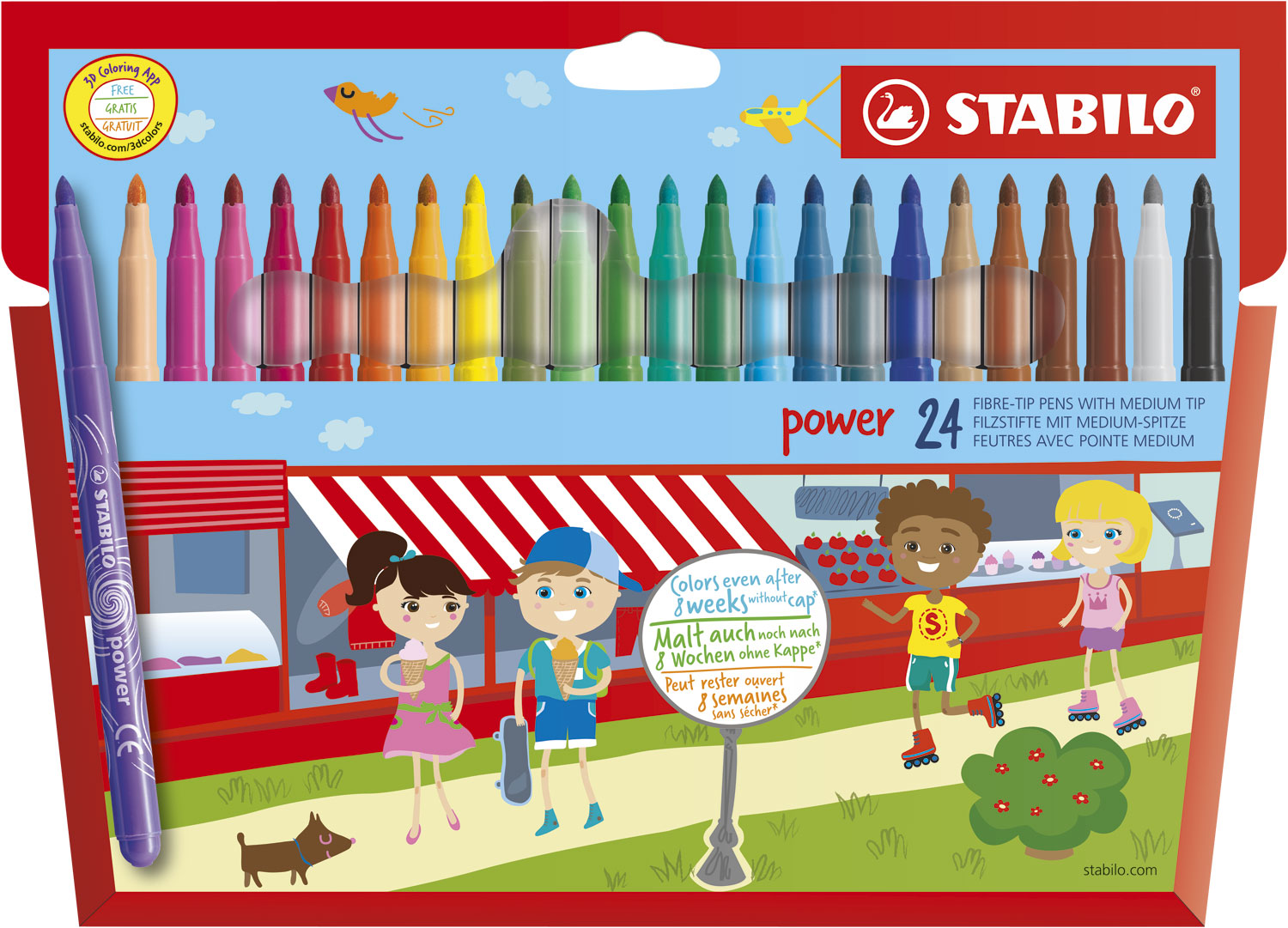 Tuschpenna Power barn 24-pack STABILO