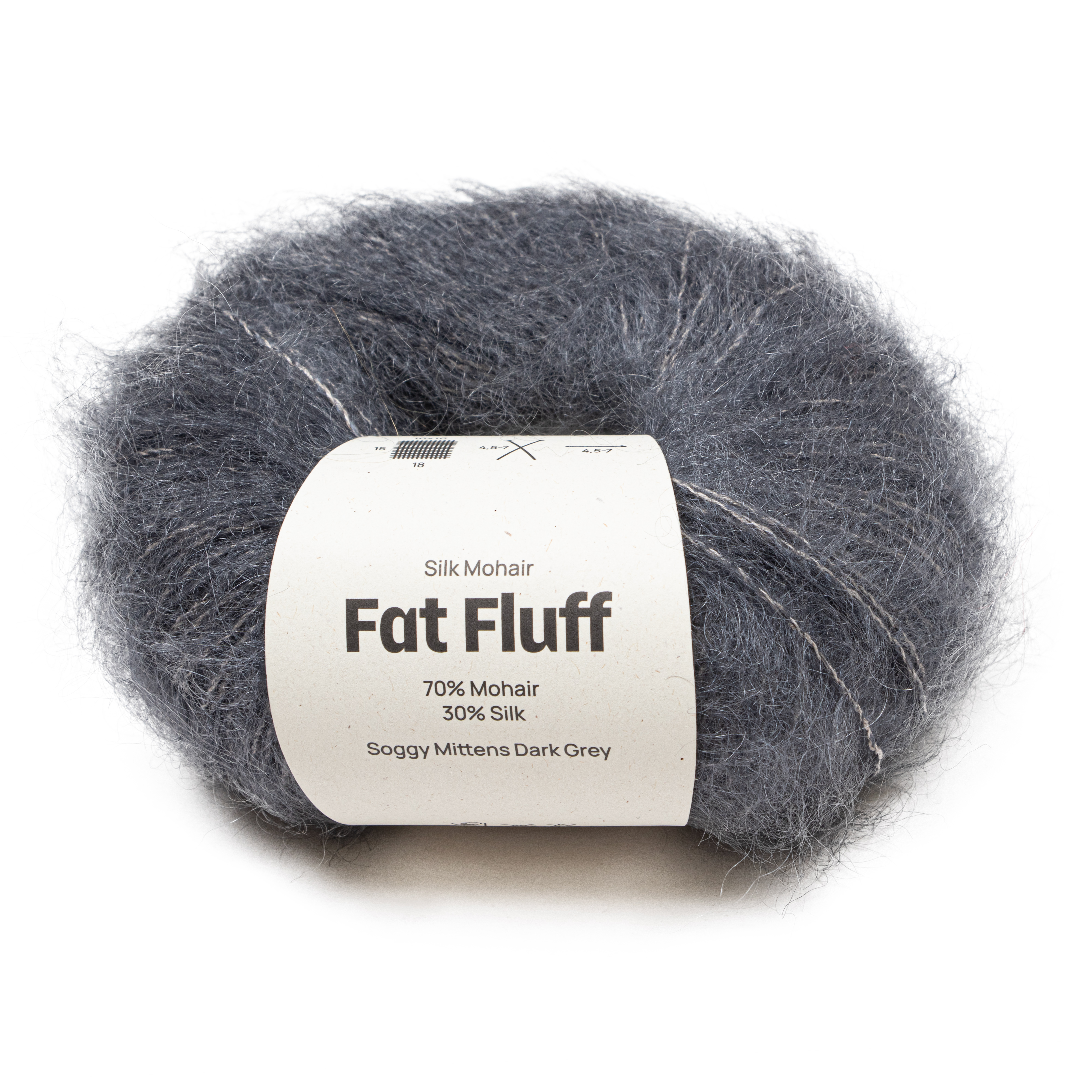 Silk Mohair Fat Fluff 25 gr Soggy Mittens dk grey A780 Adlibris