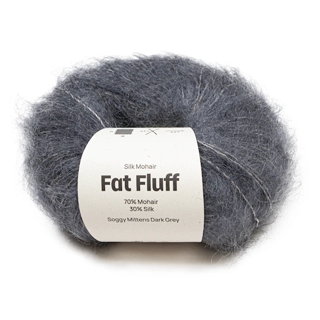 Silk Mohair Fat Fluff 25 gr Soggy Mittens dk grey A780 Adlibris