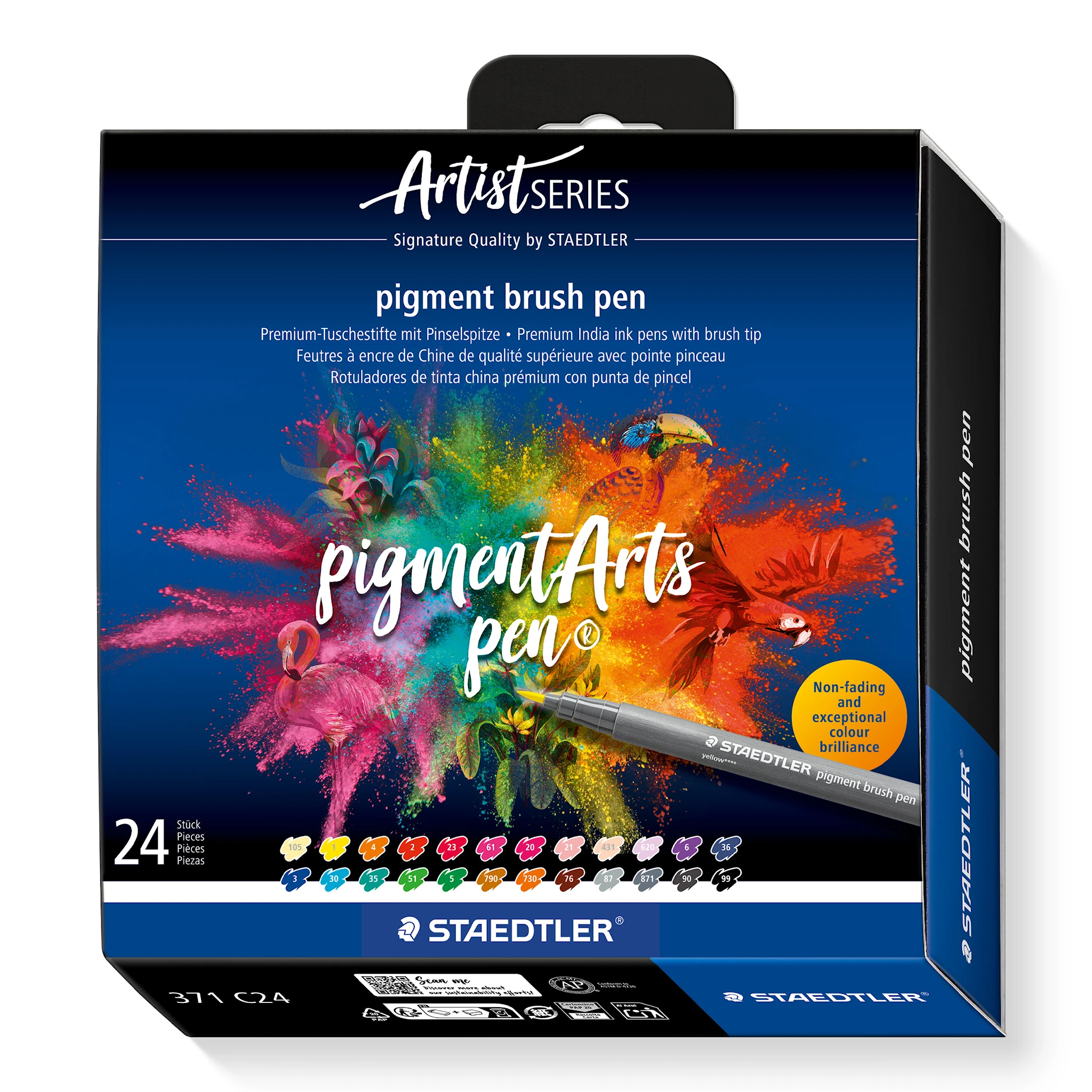 Tuotekuva ille Brush Pen Pigment 24-pack Staedtler