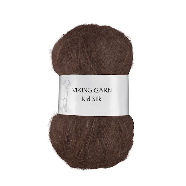 Kid- Silk Lanka Silk Mohair 25 g Tummanruskea 308 Viking Garn