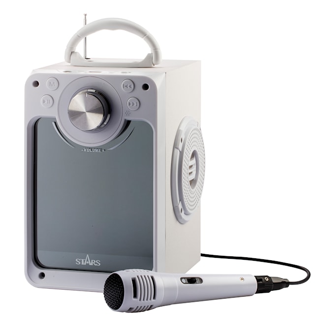 Produktbild 1 för Karaoke Machine with Bluetooth Disco LED Light White Stars