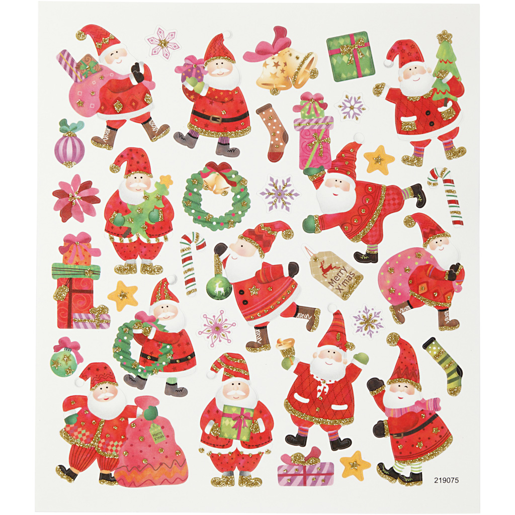 Klistermärken Jultomte 15x16,5 cm 1 ark