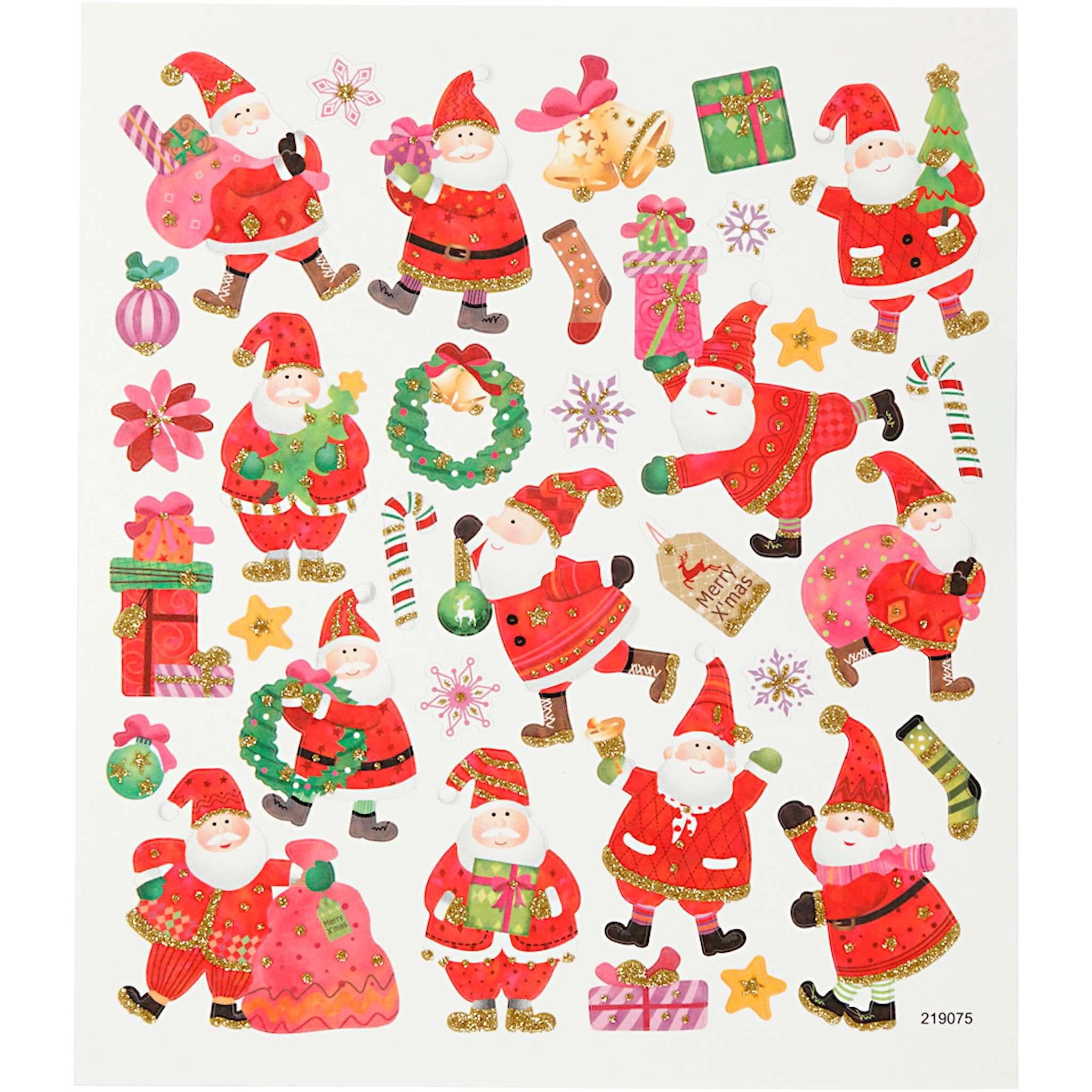Produktbild för Klistermärken Jultomte 15x16,5 cm 1 ark