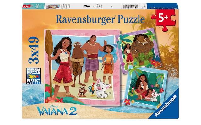 Produktbild 1 för Disney Vaiana 2 3x49p Ravensburger