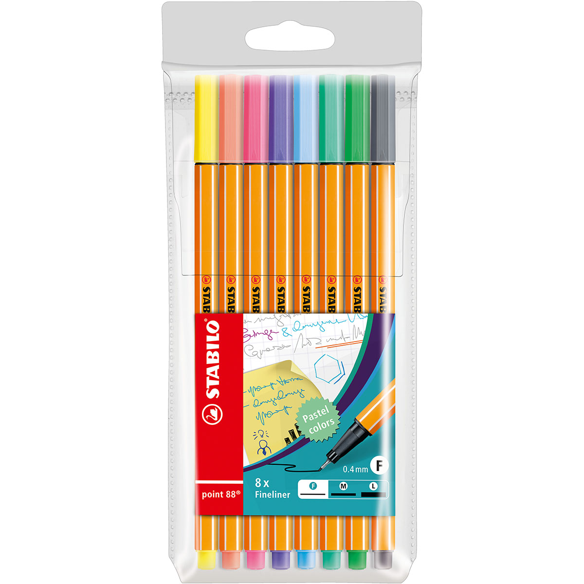 Fineliner Point 88 Pastell 8-pack STABILO