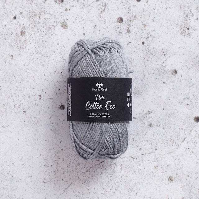 Tilda Cotton Eco puuvillalanka 25 gr Dophin Grey (426208) Svarta Fåret