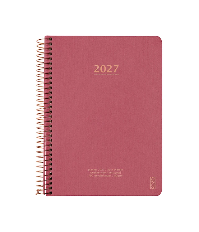 Kalenteri 2027 A5 Viikko Per Aukeama Guava Pink KOZO