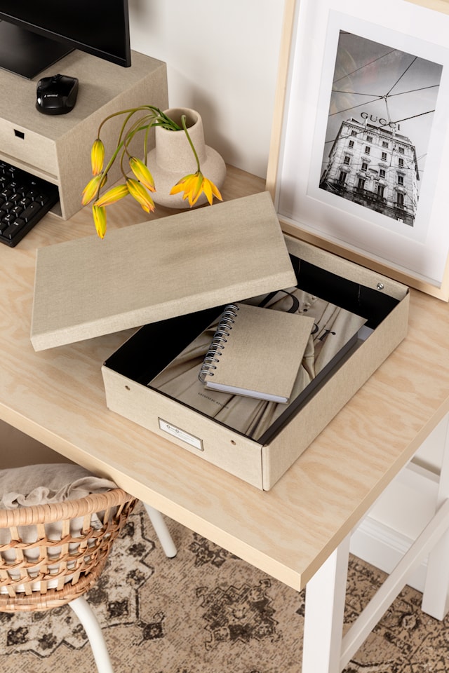 Produktbild 2 för Förvaringslåda Kleo A4 Linen Bigso Box of Sweden