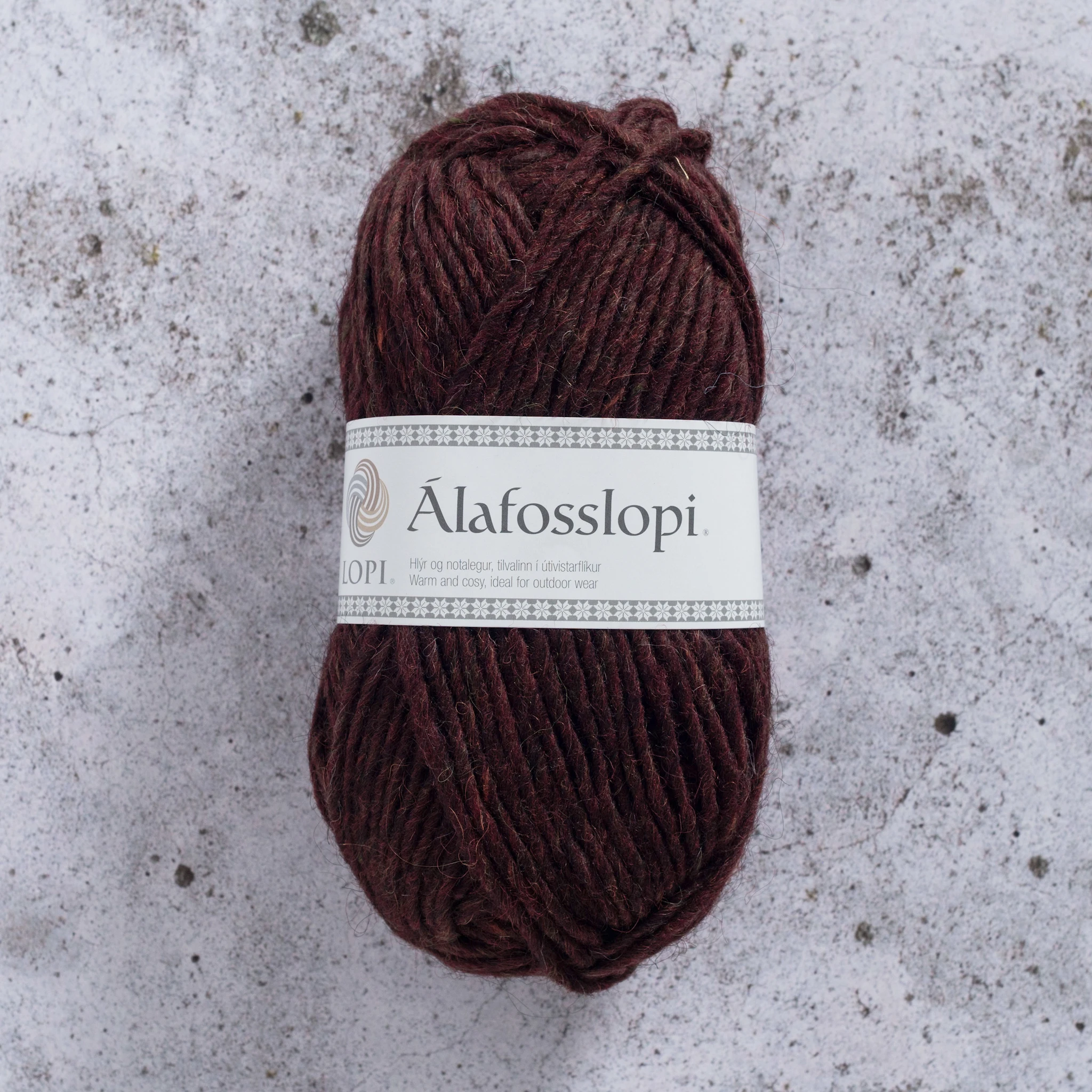 Produktbild för Álafosslopi Garn Ull 100 g Mörkröd Istex (1237)