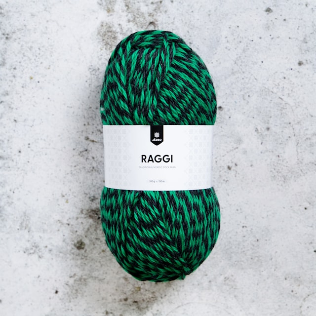 Raggi Garn Lanka Villasekoite 100 g Emerald and Graphite (49) Järbo